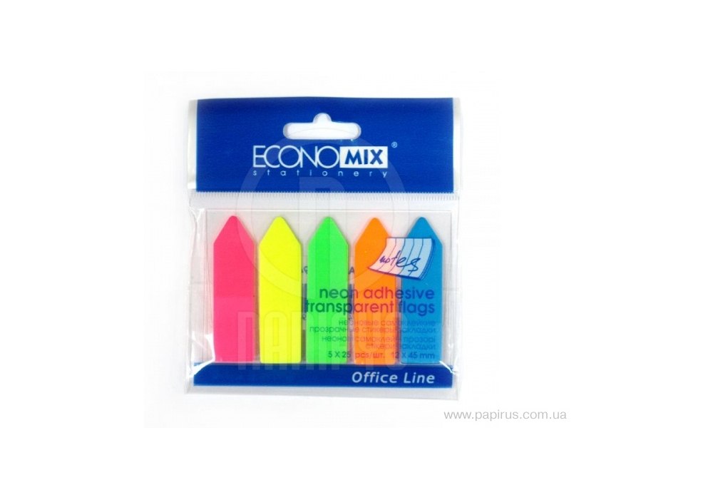 Стікери-закладки "Стрілки" Economix 12х45, пластикові E20946